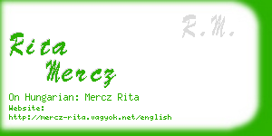 rita mercz business card